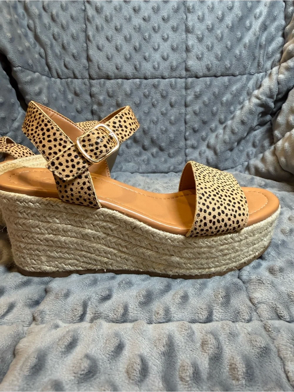 J. Crew Cheetah Print Calf Hair Ankle Strap Sandals